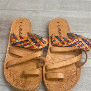Caramel Multicolor Braided Women's Sandals